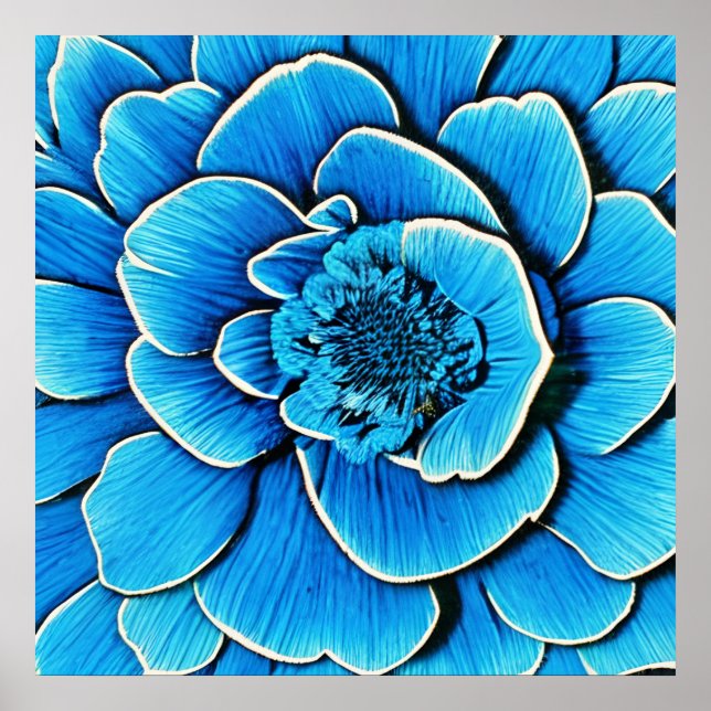 Poster Grosse floraison de Camellia Bleue (Devant)