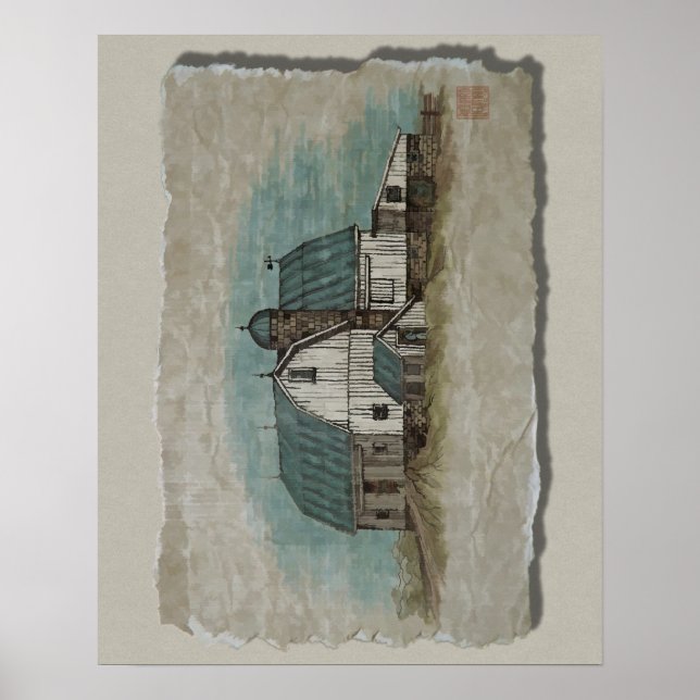 Poster Grosse grange Amish blanche (Devant)