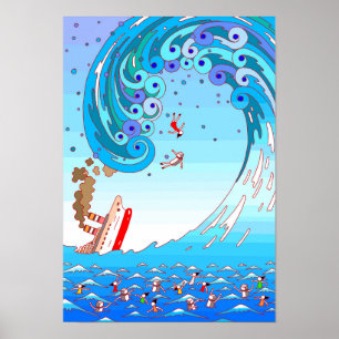 Poster Grosses vagues et naufrages.