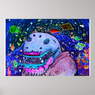 Poster Grotte de la mer - Blacklight