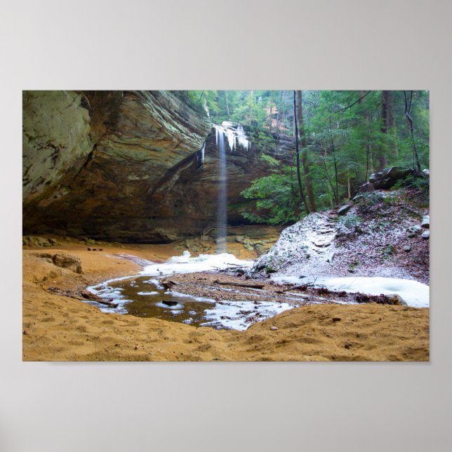 Poster Grotte des cendres en hiver, Ohio (Devant)