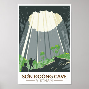 Poster Grotte Son Doong Vietnam Voyage Art Rétro