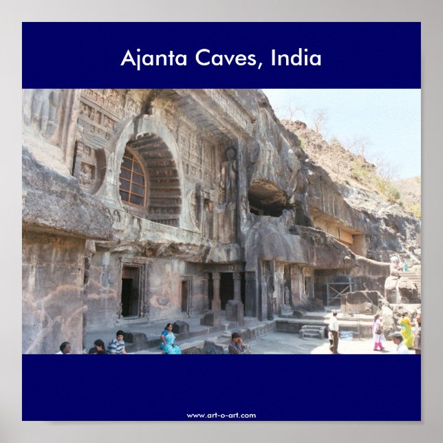 Poster Grottes Ajanta, Inde, (Devant)