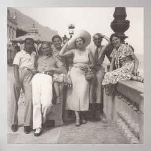 Poster Group of friends in Cannes, 1930s
