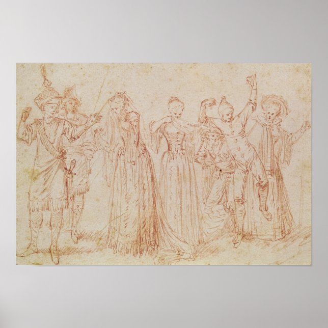 Poster Groupe d'acteurs comiques et tragiques (Devant)