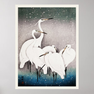 Poster Groupe D'Aigrettes Ohara Koson Oiseau Japonais Imp