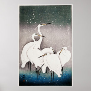 Poster Groupe d'aigrettes par Ohara Koson (1925-1936)
