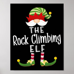 Poster Groupe de lutin d'escalade de roche Noël pyjama dr
