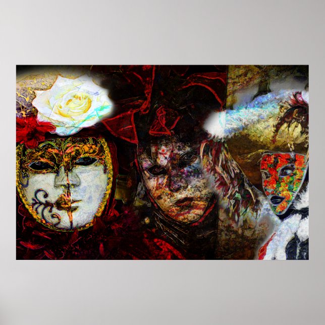 Poster Groupe de masques carnavals (Devant)