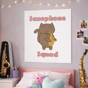 Poster Groupe de musique Kawaii Kitty jouant au saxophone