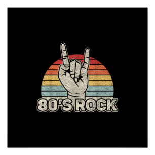 Poster Groupe de Rock Vintage Rétro Années 80