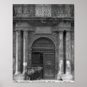 Poster Groupe d'écoliers quittant l'Hôtel de Ville