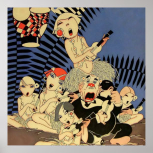Poster “Groupe d'ukulélé” Couverture de 1927 par J Carlos