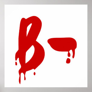 Poster Groupe sanguin B- Hôpital d'horreur négatif