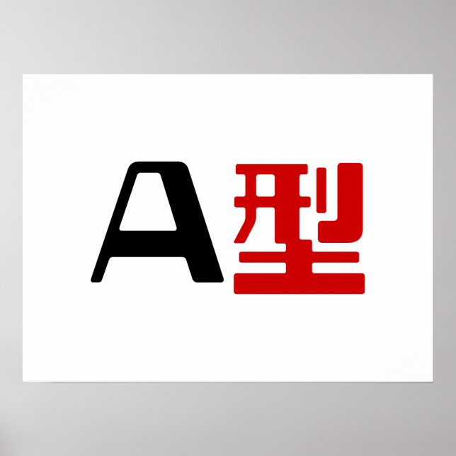 Poster Groupe sanguin Un Kanji Japonais (Devant)
