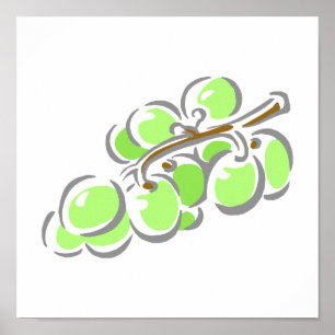 Poster Groupe vert de raisins