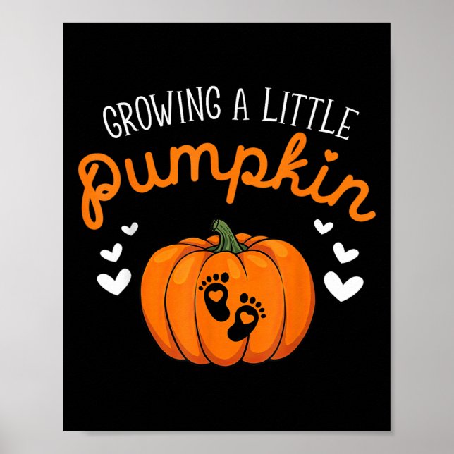 Poster Growing A-little Pumpkin Halloween Pregnancy Annou (Devant)