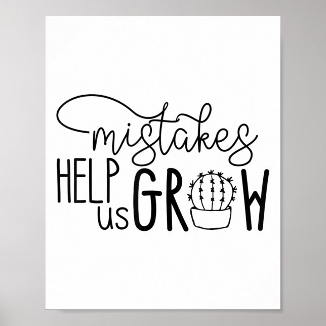 Poster Growth Mindset Teacher Mistakes Help Us Grow Men W (Devant)