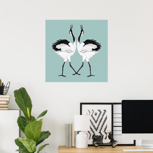 Poster Grues à cris dansantes (Bureau à domicile)