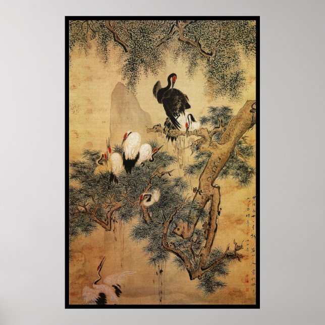 Poster Grues chinoises (Devant)