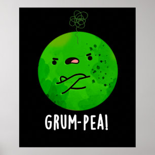 Poster Grum pea Funny Veggie Pun Dark BG