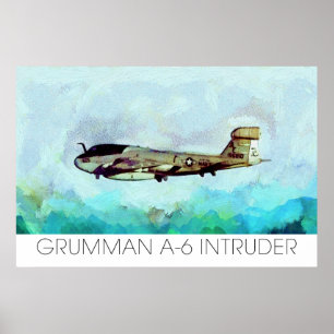 Poster Grumman A-6 Intruder rendu dans Paint not Photo!