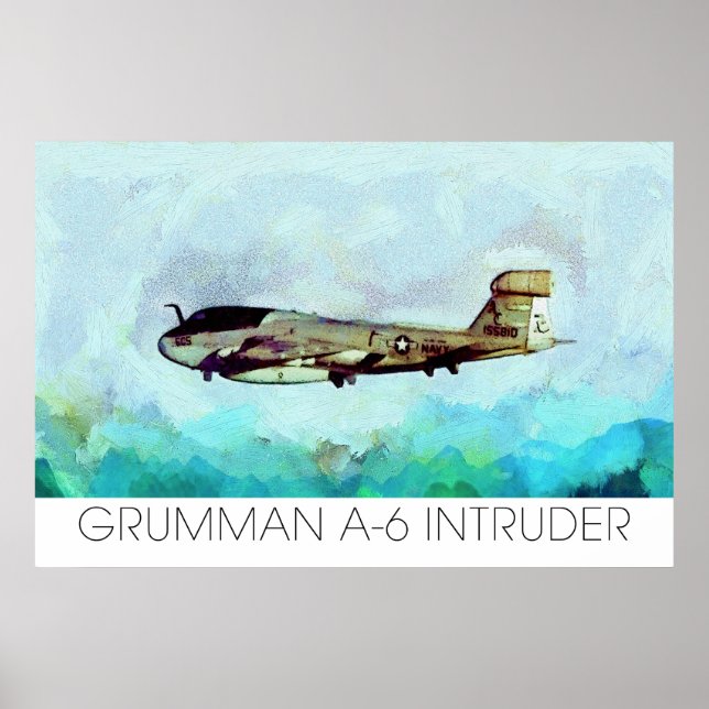 Poster Grumman A-6 Intruder rendu dans Paint not Photo! (Devant)
