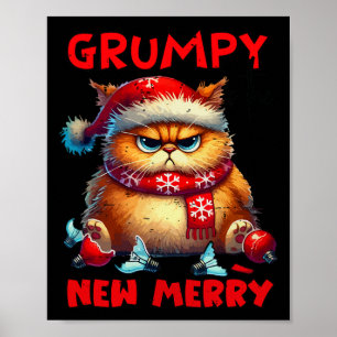 Poster Grumpy est le nouveau joyeux chat de Noël Sarcasti