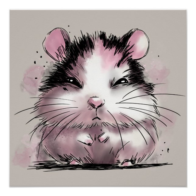 Poster Grumpy Hamster (Devant)