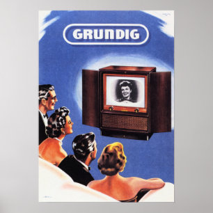 Poster GrUNDIG TV Vintage German Appliance Ad