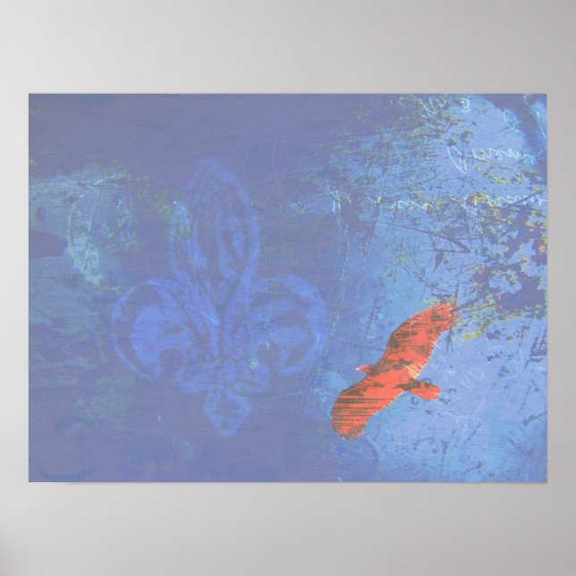Poster Grunge Bleu (Devant)