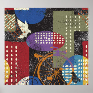 Poster Grunge Cityscape : Texture Vintage transparente