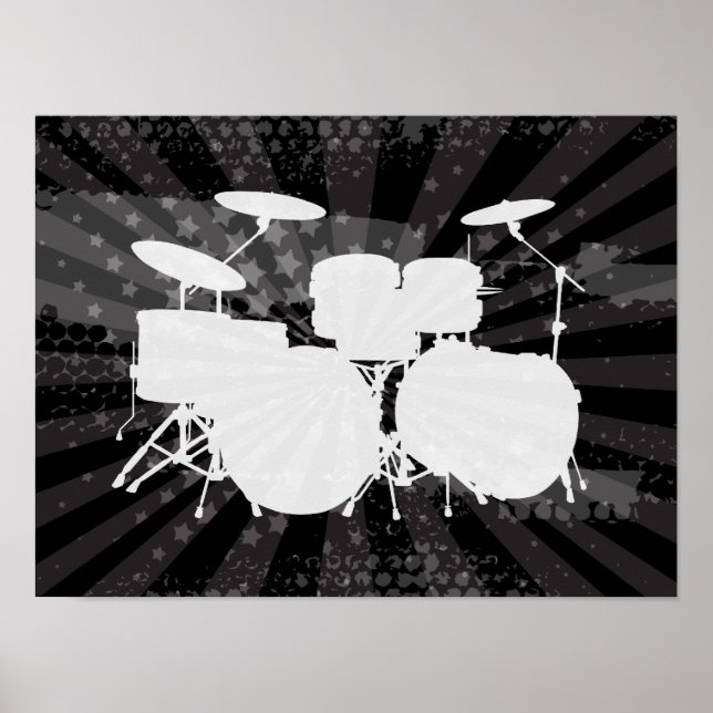 Poster Grunge Drums Black Burns (Devant)