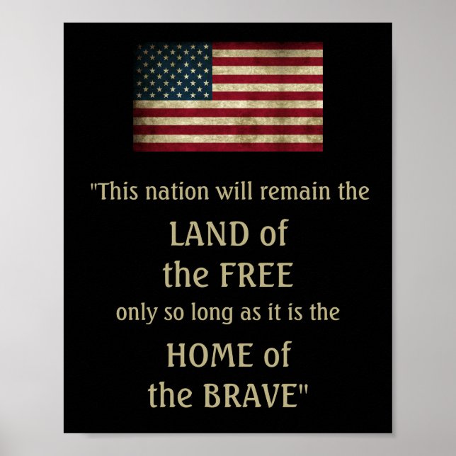 Poster Grunge Flag Accueil de la Citation de la liberté b (Devant)