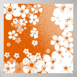 Poster Grunge floral art vintage arrière - plan motif 2