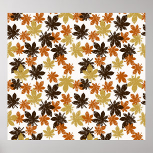 Poster Grunge Leaf : Motif Arrière - plan sans couture.