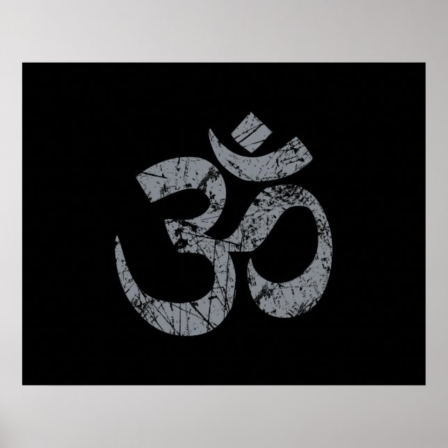 Poster Grunge OM Symbole Spiritualité Yoga (Devant)