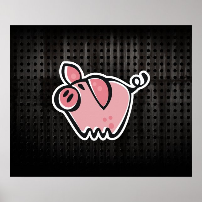 Poster Grunge pig (Devant)