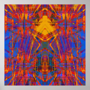 Poster Grunge star motif