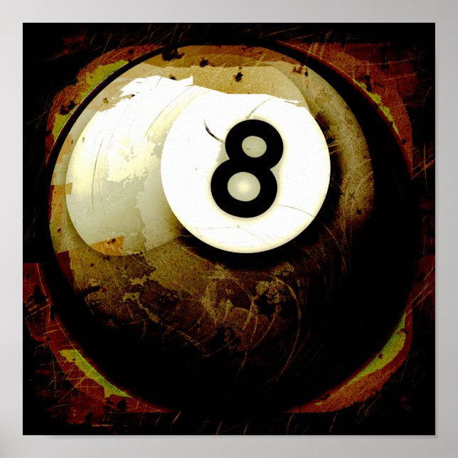 Poster Grunge Style 8 Ball (Devant)