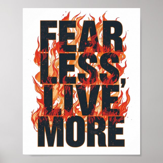 Poster Grunge Style Courage and Life Quote (Devant)