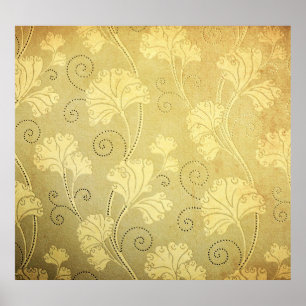 Poster Grunge vintage motif de fleurs.