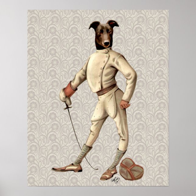 Poster Gryhound Fencer en crème complète (Devant)