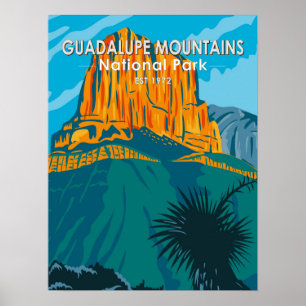Poster Guadalupe Mountain National Park Texas Vintage