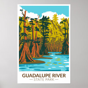 Poster Guadalupe River State Park Texas Vintage 