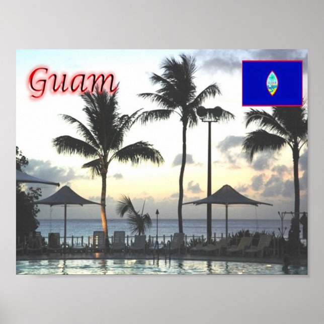 Poster Guam - Coucher de soleil - (Devant)