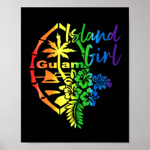 Poster Guam Flower Island Guamanian Girl