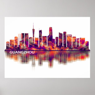 Poster Guangzhou China Skyline