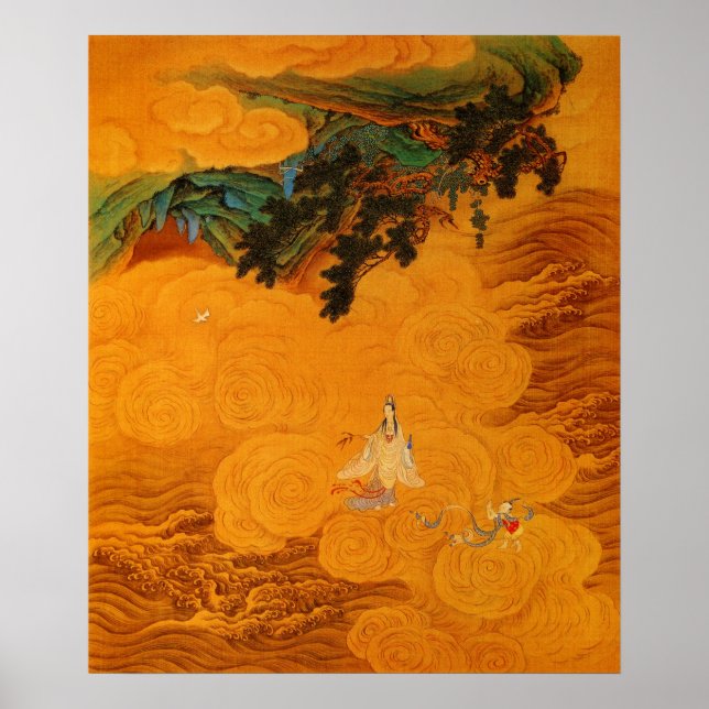 Poster Guanyin dans la grotte de Tidal Sound au mont Pota (Devant)