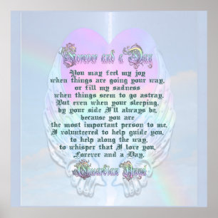 Poster Guardian Angel Angel Wings and Heart Poem